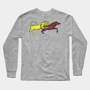 Wild cat attacks wild boar - timeless abstraction Long Sleeve T-Shirt